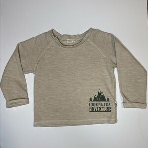 RABBIT AND BEAR BOYS SWEATER SIZE 4T Looking For Adventure WAFFLE KNIT